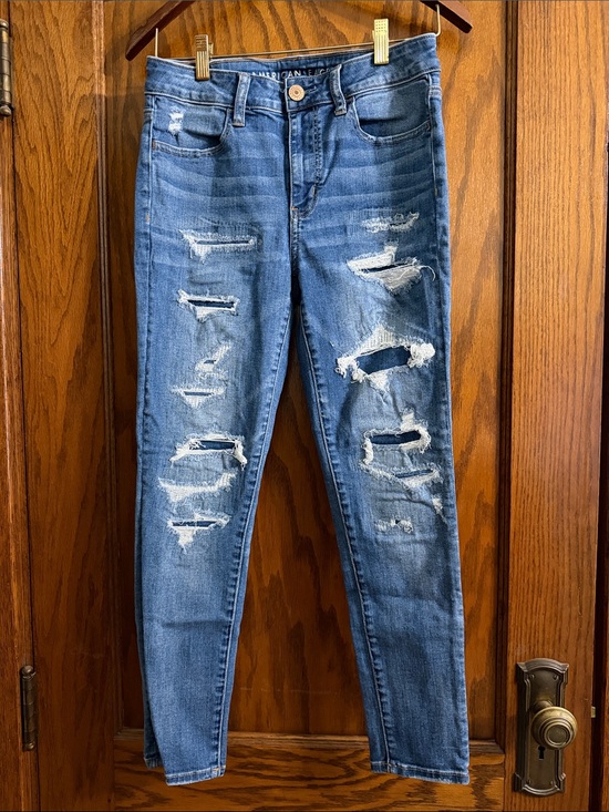 American Eagle Outfitters Denim - American Eagle Outfitters Distressed Medium Blue Skinny Jeans